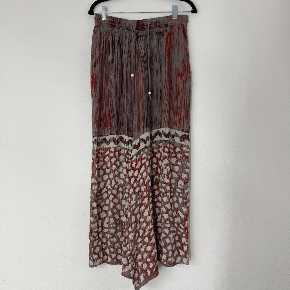 Advance Apparel Womens Palazzo Wide Leg Pants Free Size Boho Chic Elastic  Flowy